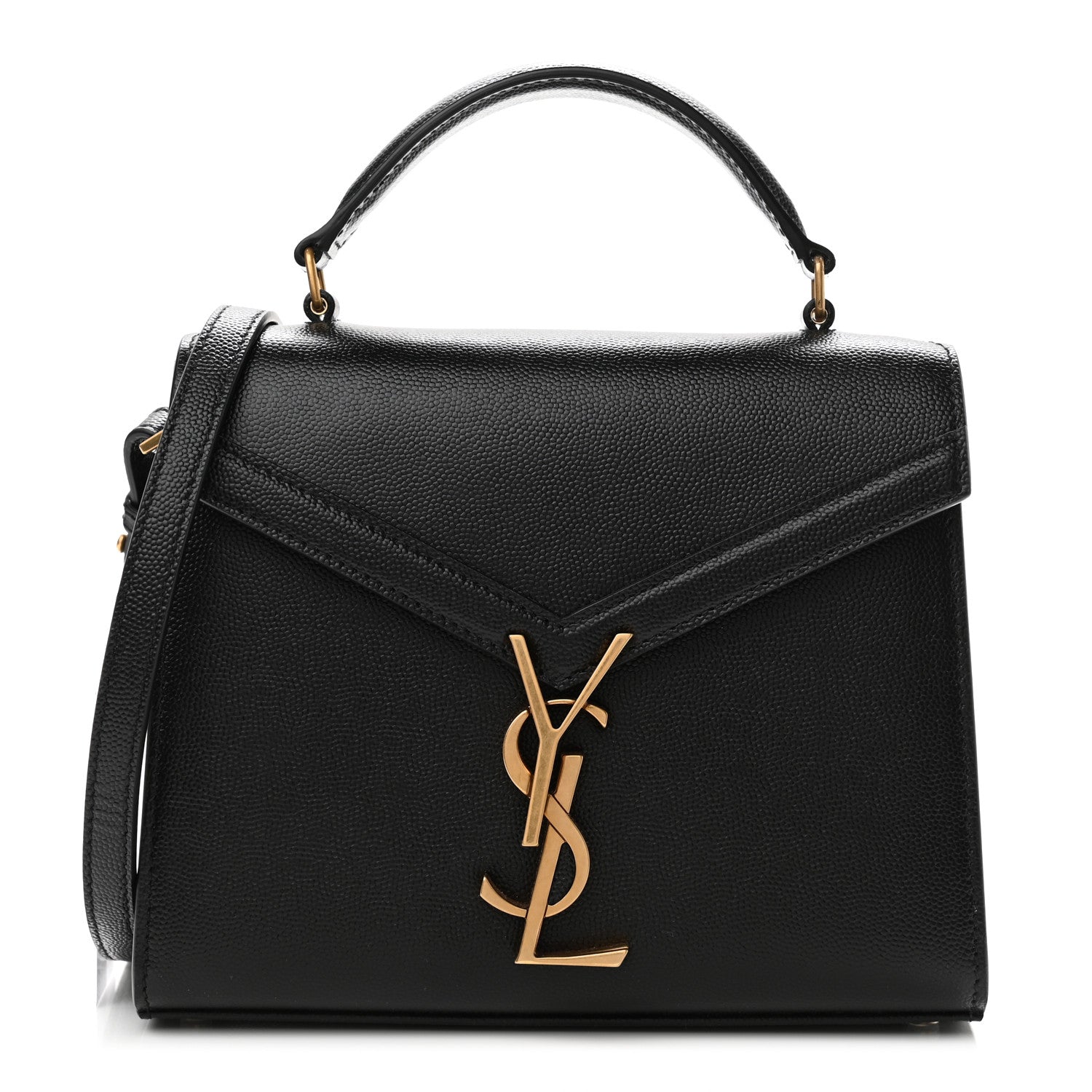 Saint Laurent Grain de Poudre Mini Classic Monogram Cassandra Top Handle Black 1 of 10