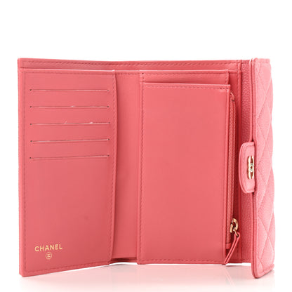 Chanel Caviar Quilted Medium Flap Wallet Dark Pink 5 of 9