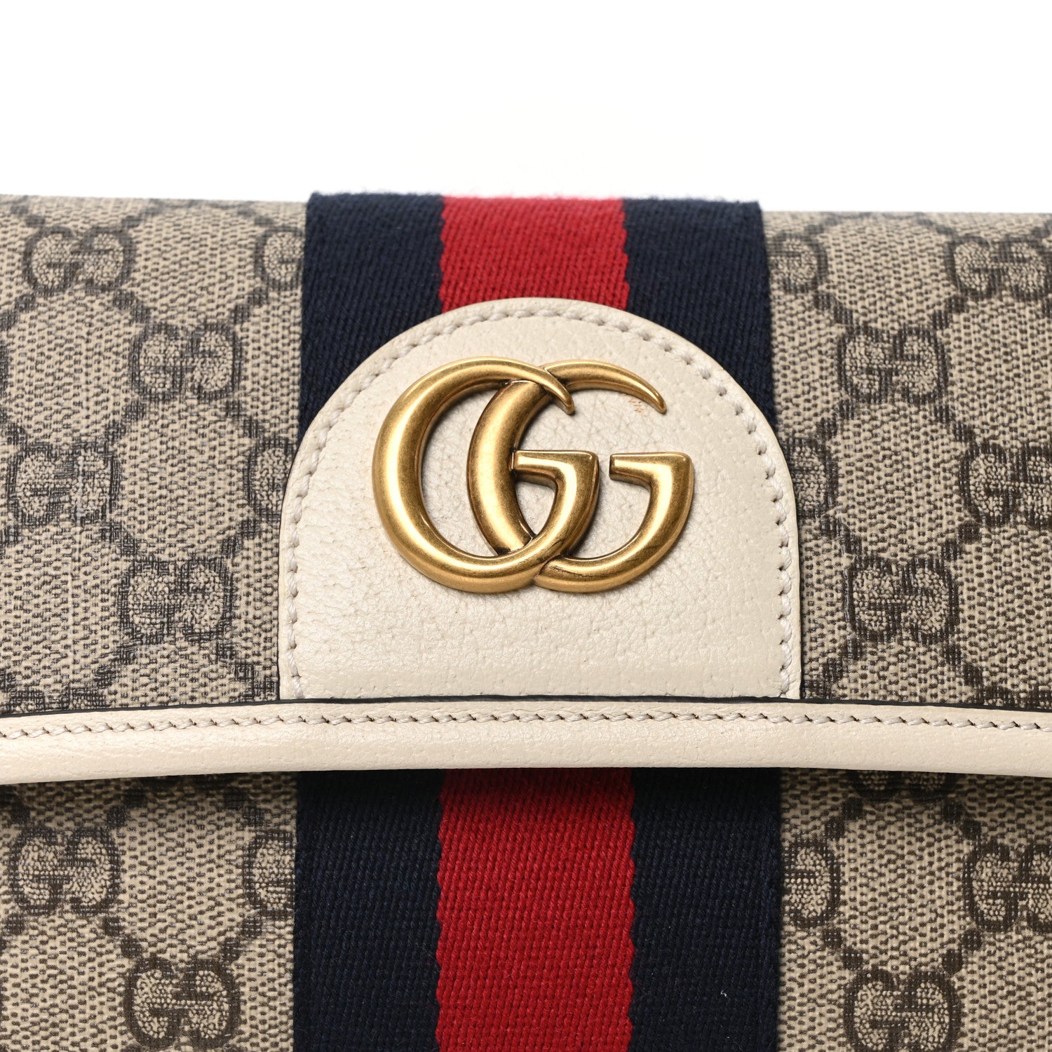 Gucci GG Supreme Monogram Web Small Ophidia Belt Bag 90 36 Beige Ebony White 8 of 10