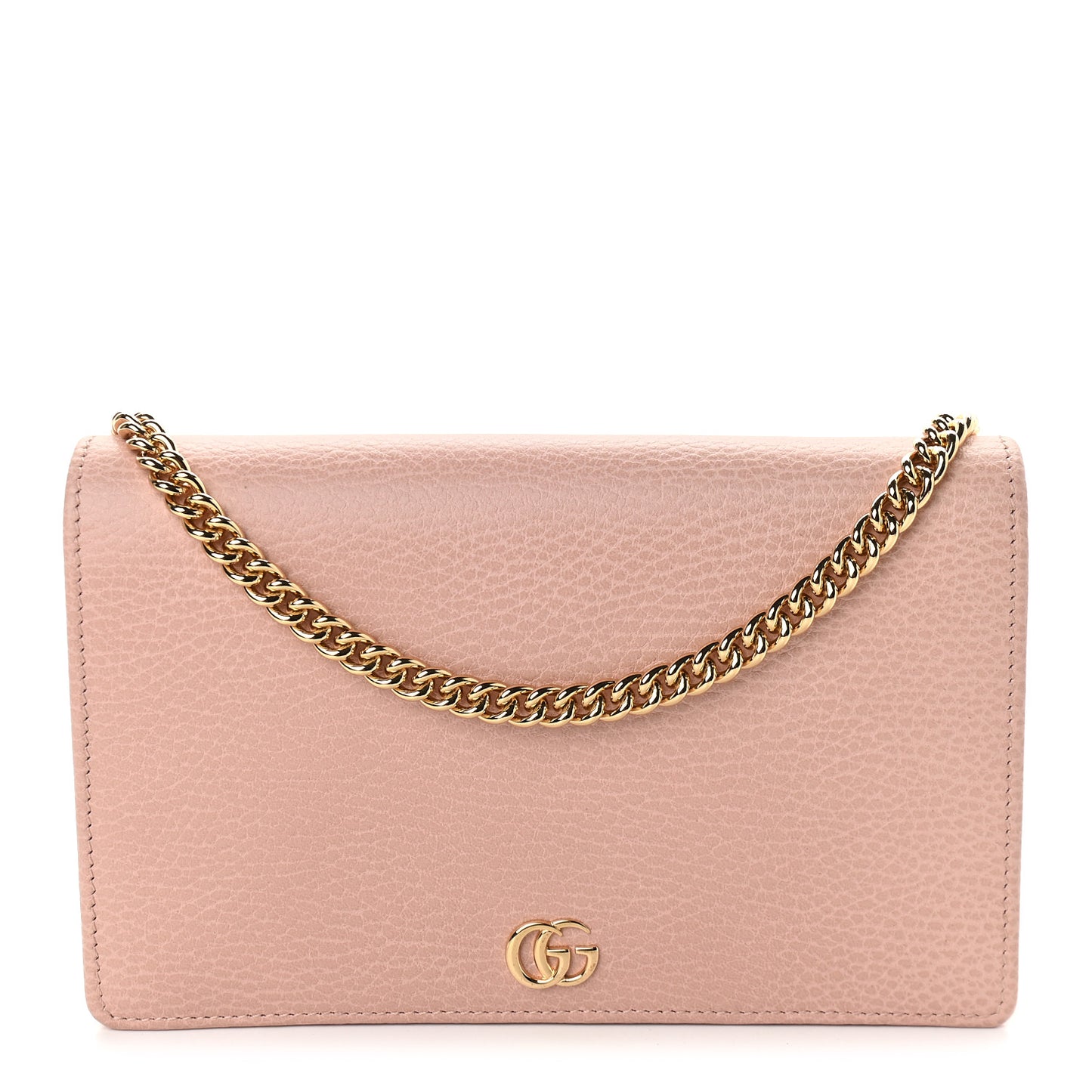 Dollar Calfskin Mini GG Marmont Chain Wallet Perfect Pink