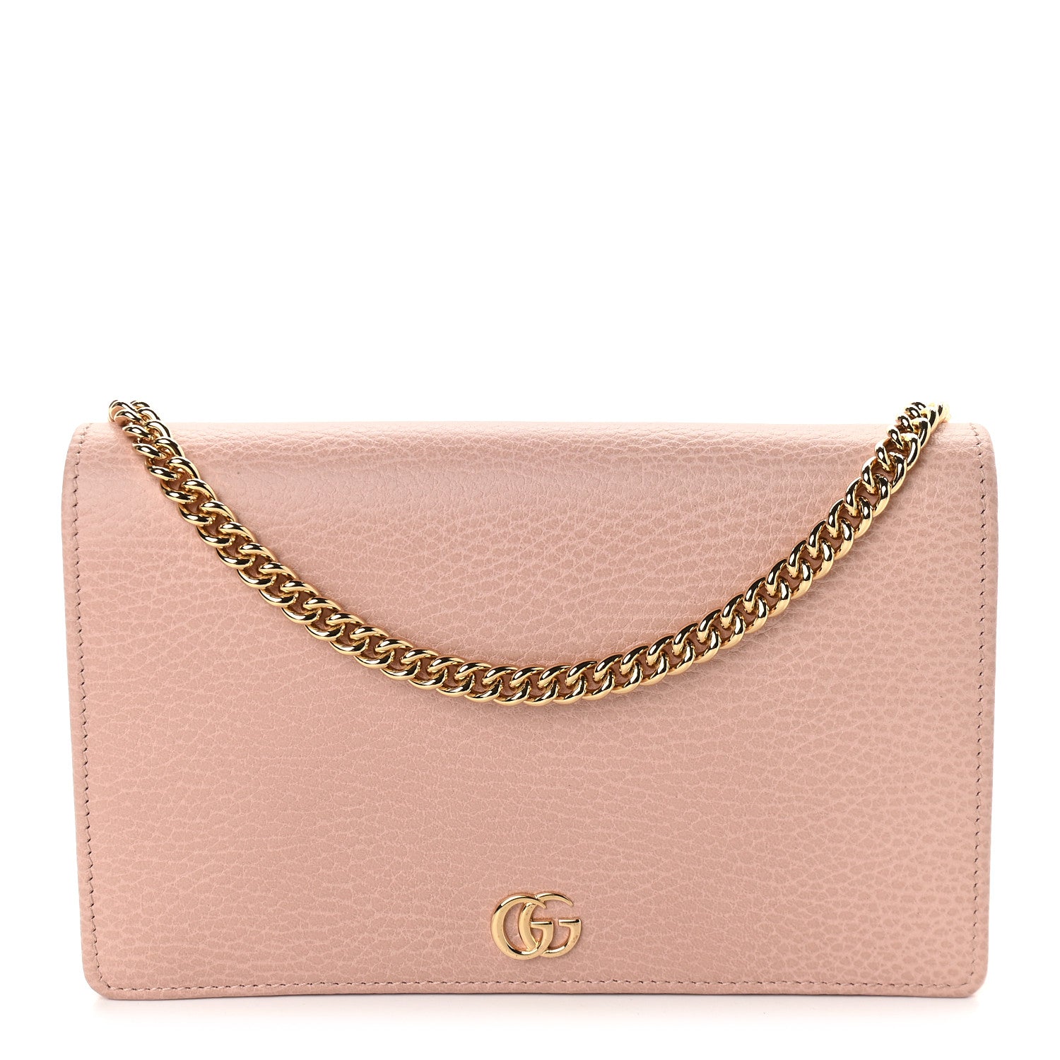 Gucci Dollar Calfskin Mini GG Marmont Chain Wallet Perfect Pink 1 of 9