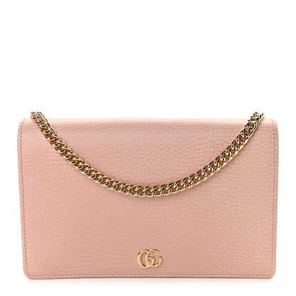Gucci Dollar Calfskin Mini GG Marmont Chain Wallet Perfect Pink 1 of 9