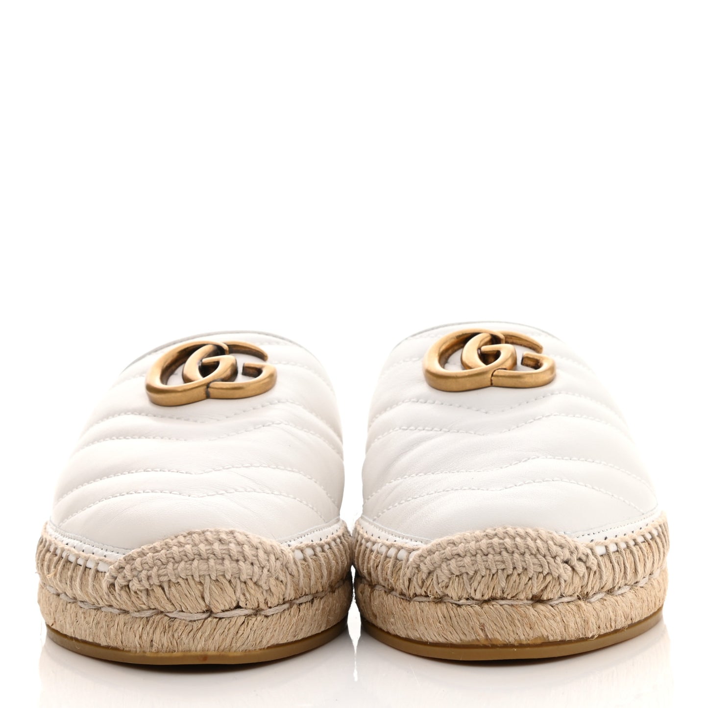 Nappa Matelasse GG Marmont Espadrille Slippers 36 Great White
