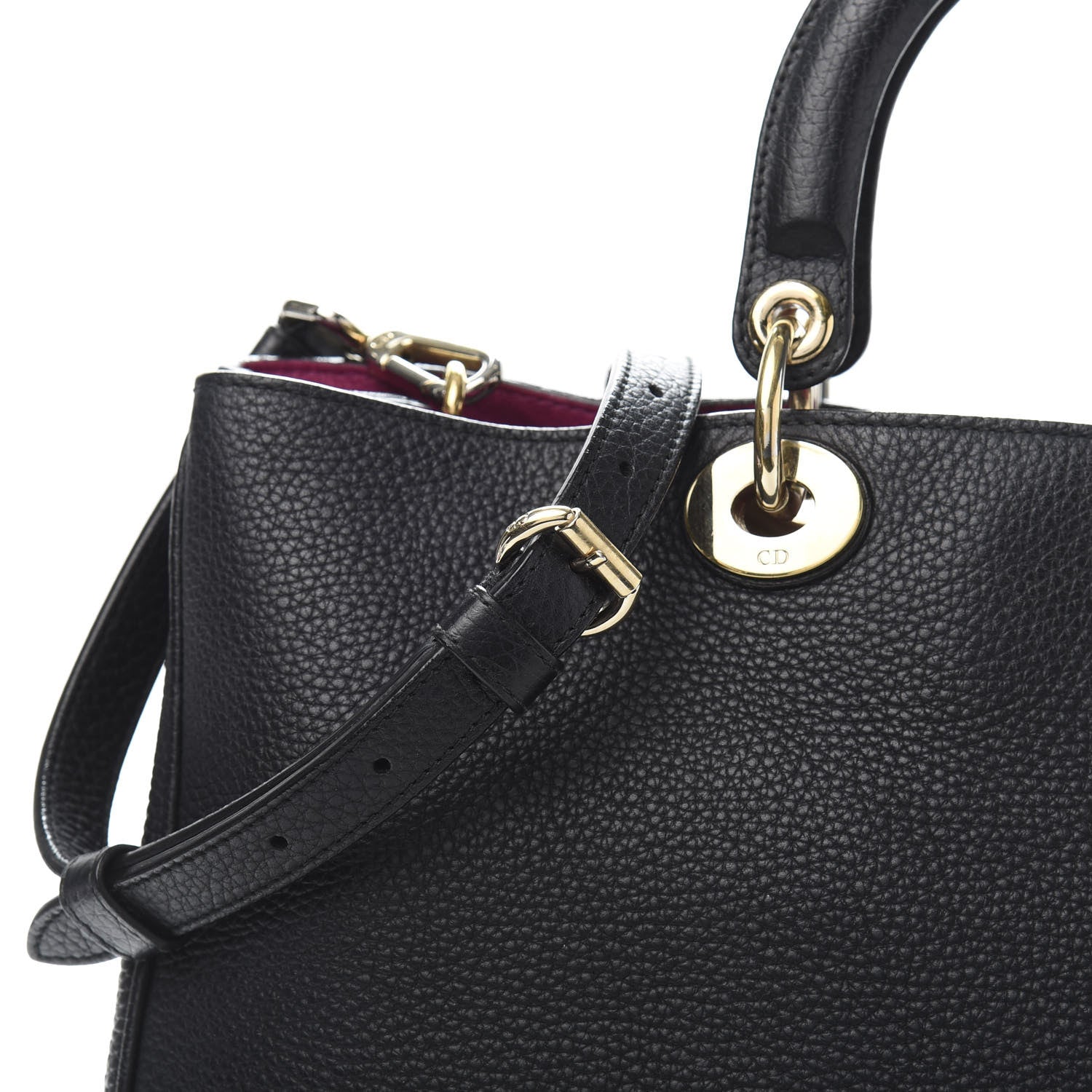 Christian Dior Bullcalf Large Diorissimo Tote Black Rose Indien 12 of 12