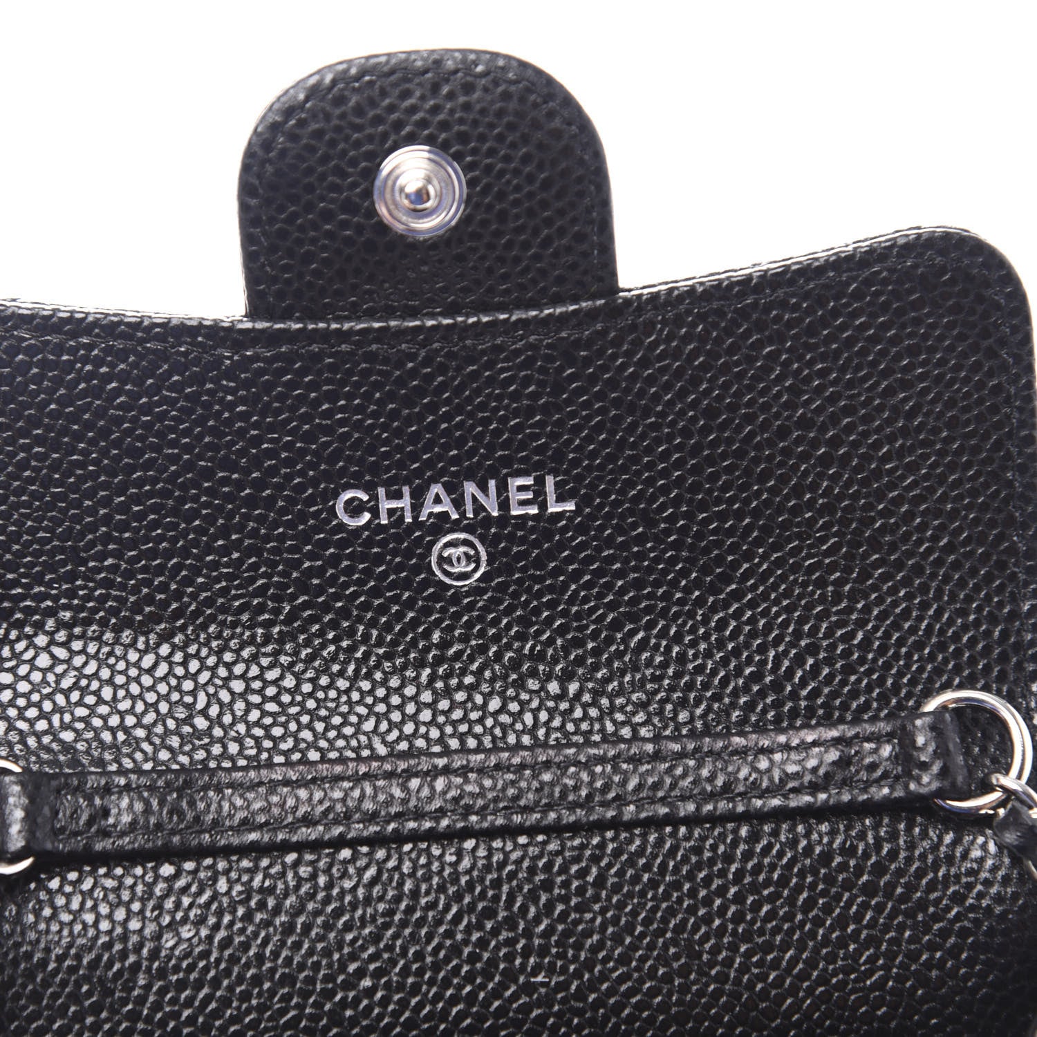 Chanel Caviar Quilted Flap Card Holder On Chain Black 6 of 11
