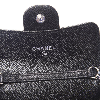 Chanel Caviar Quilted Flap Card Holder On Chain Black 6 of 11