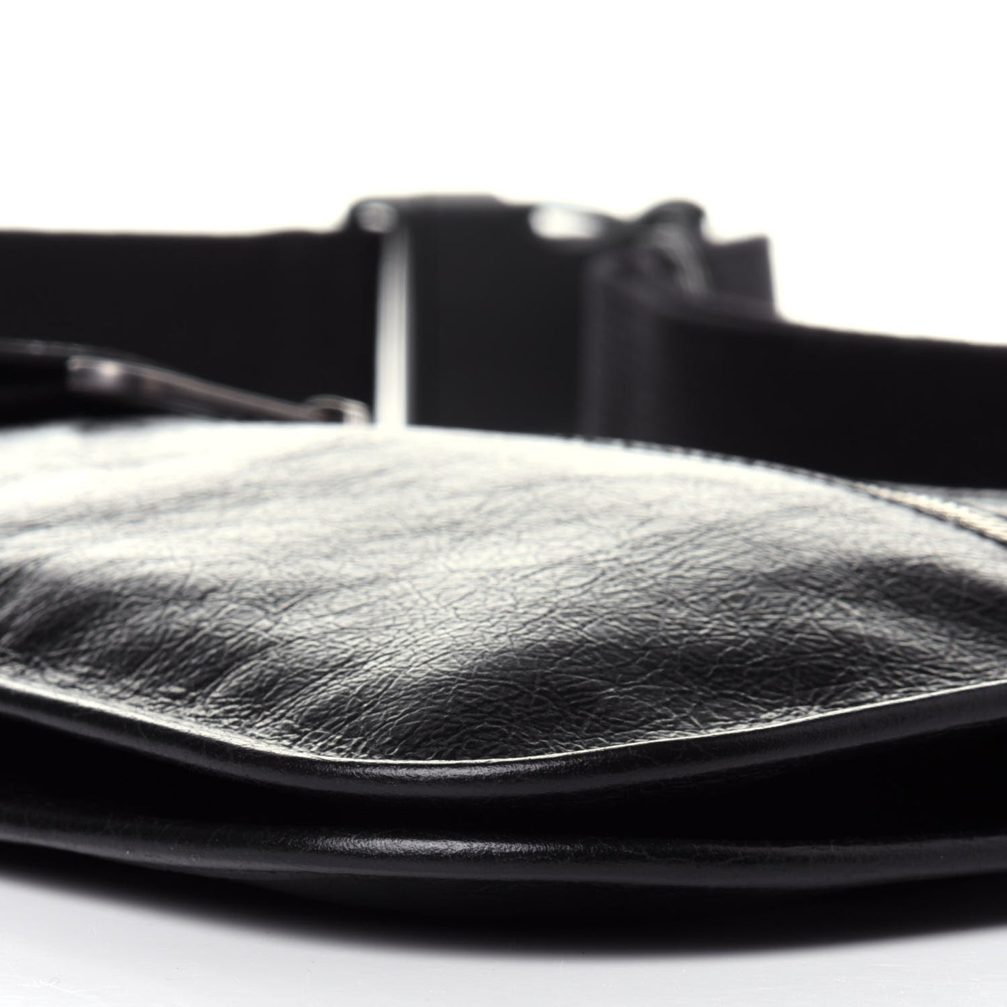 Fluffy Calfskin Morpheus Messenger Bag Black