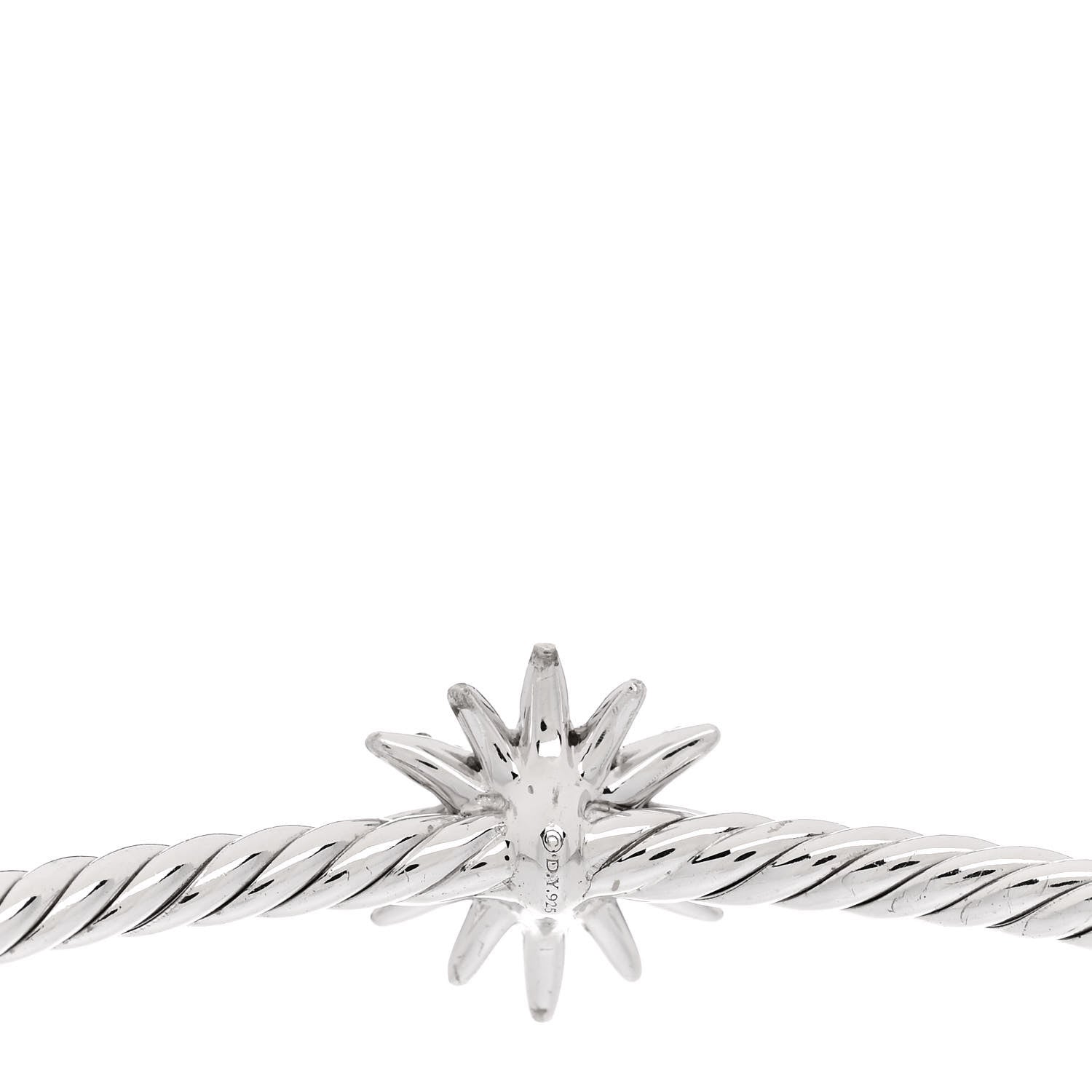 David Yurman Sterling Silver Diamond Starburst Cuff Bracelet 3 of 3