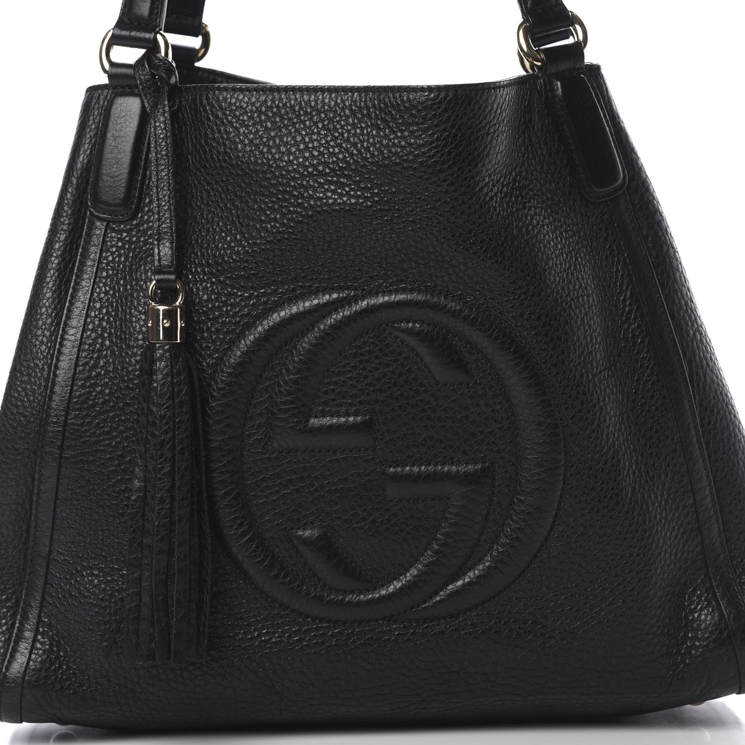 Gucci Pebbled Calfskin Medium Soho Shoulder Bag Black 8 of 15