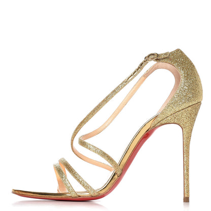 Christian Louboutin Glitter Gwynitta 100 Sandals 39 Gold 1 of 8