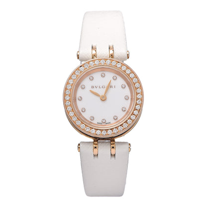 Bulgari 18K Rose Gold Calfskin Diamond Bezel 23mm B.Zero1 Quartz Watch 1 of 10