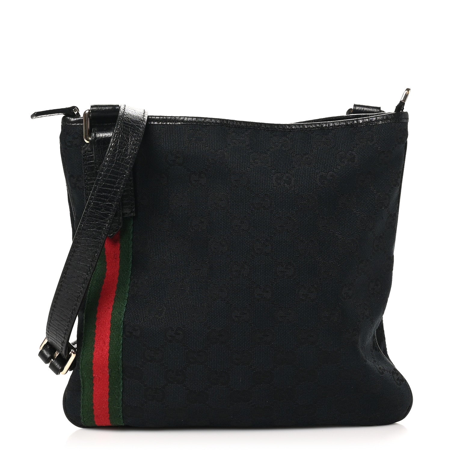 Gucci Monogram Web Jolicoeur Charms Messenger Bag Black 1 of 10
