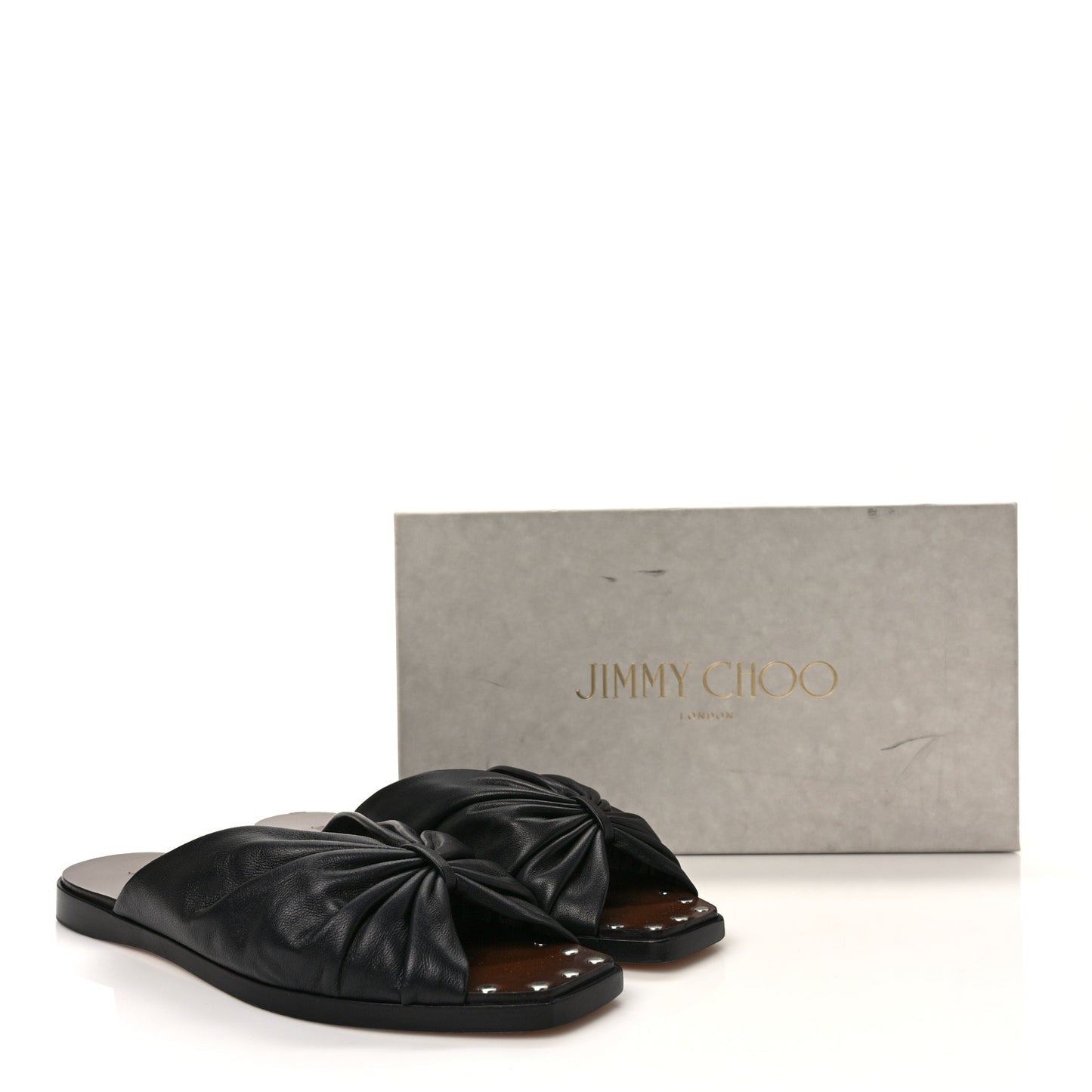 Nappa Jupiter Slide Sandals 38.5 Black