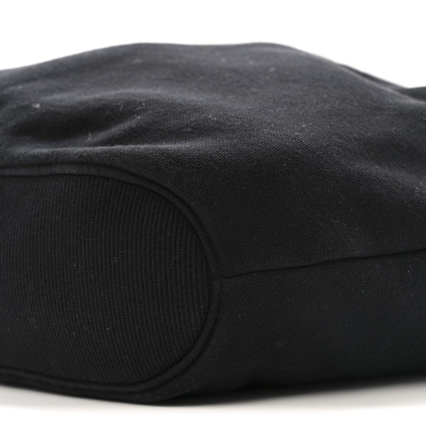 Cotton Medium Knotted Logo Print Shoulder Bag Black