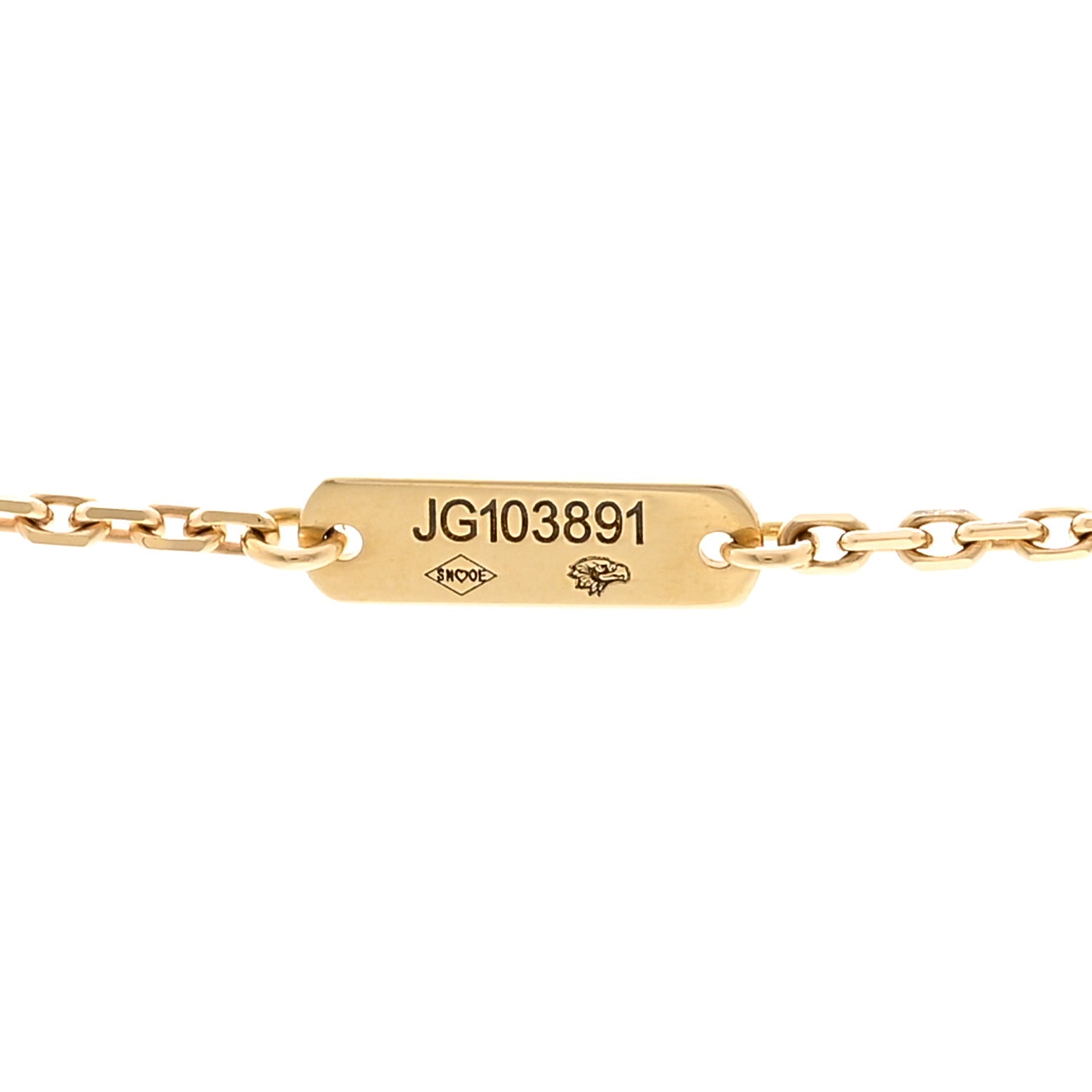18K Yellow Gold Guilloché Vintage Alhambra Pendant Necklace