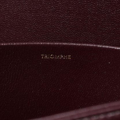 Celine Shiny Calfskin Medium Triomphe Burgundy 7 of 12