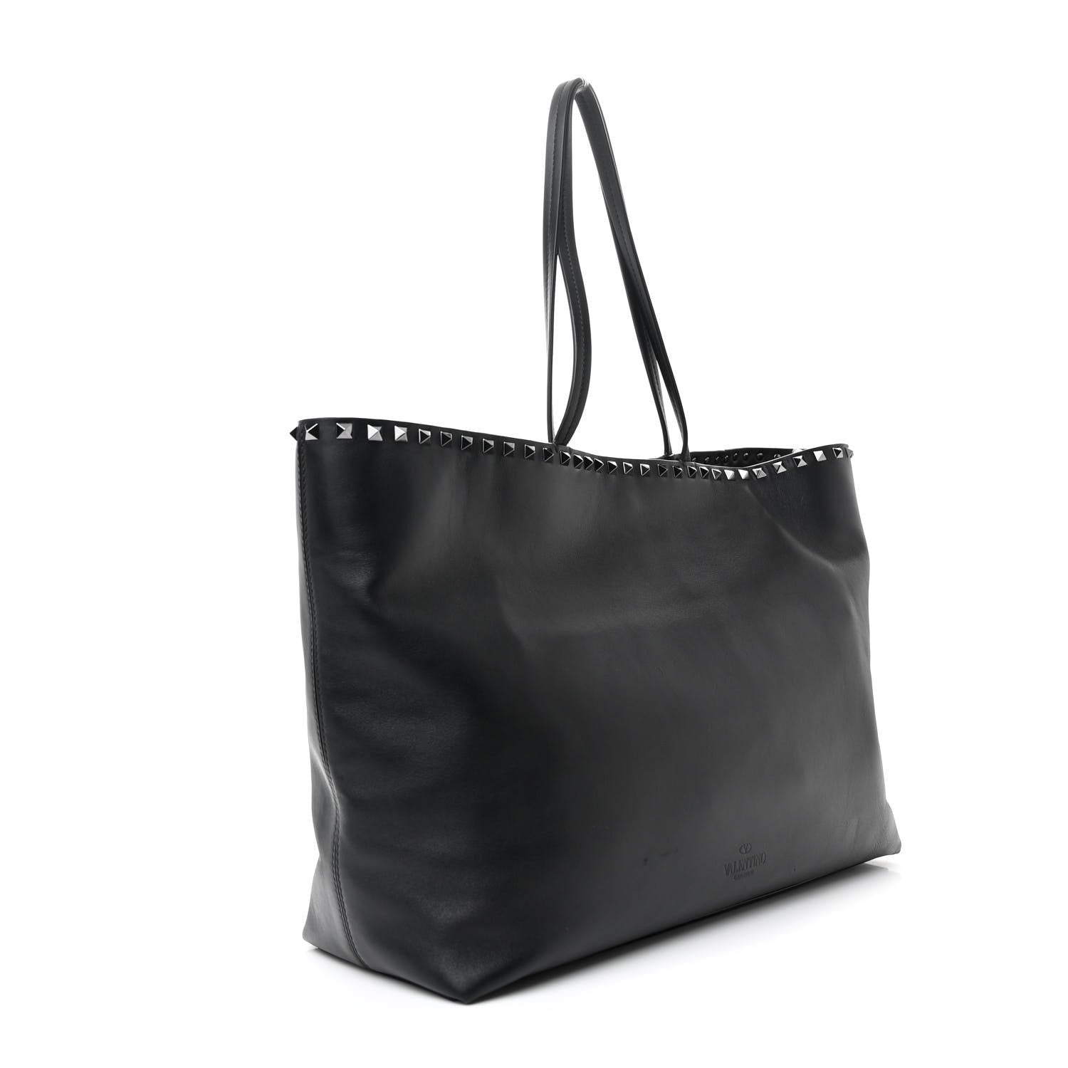 Valentino Garavani X UNDERCOVER Calfskin Print Rockstud Shoulder Tote Black 3 of 10