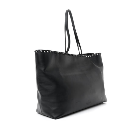 Valentino Garavani X UNDERCOVER Calfskin Print Rockstud Shoulder Tote Black 3 of 10