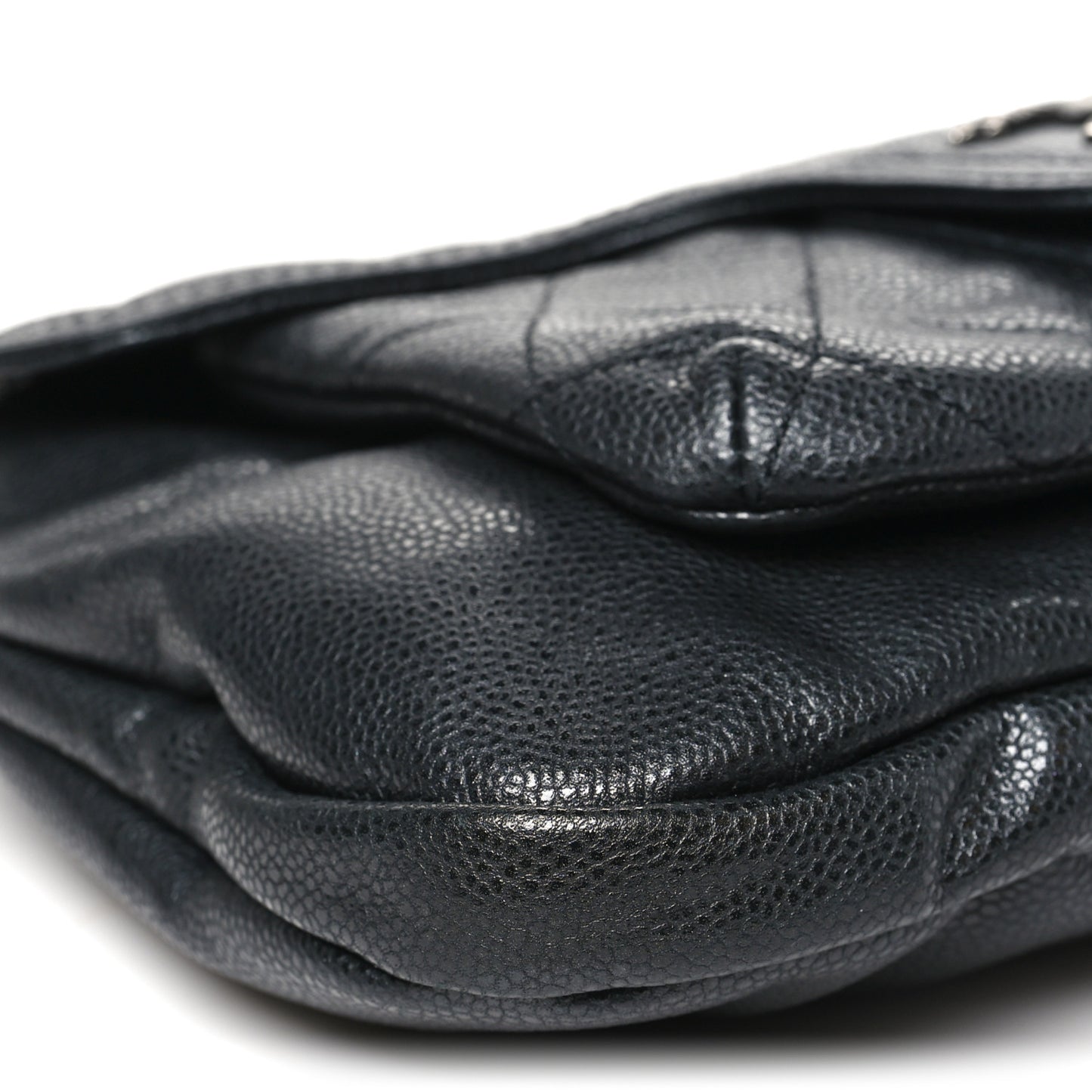Glazed Caviar Coco Rider Flap Shoulder Bag Black
