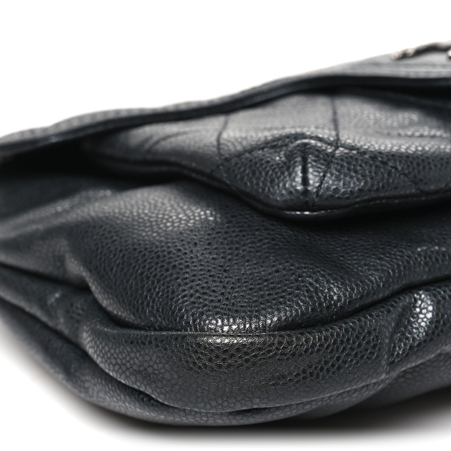 Chanel Glazed Caviar Coco Rider Flap Shoulder Bag Black 8 of 9