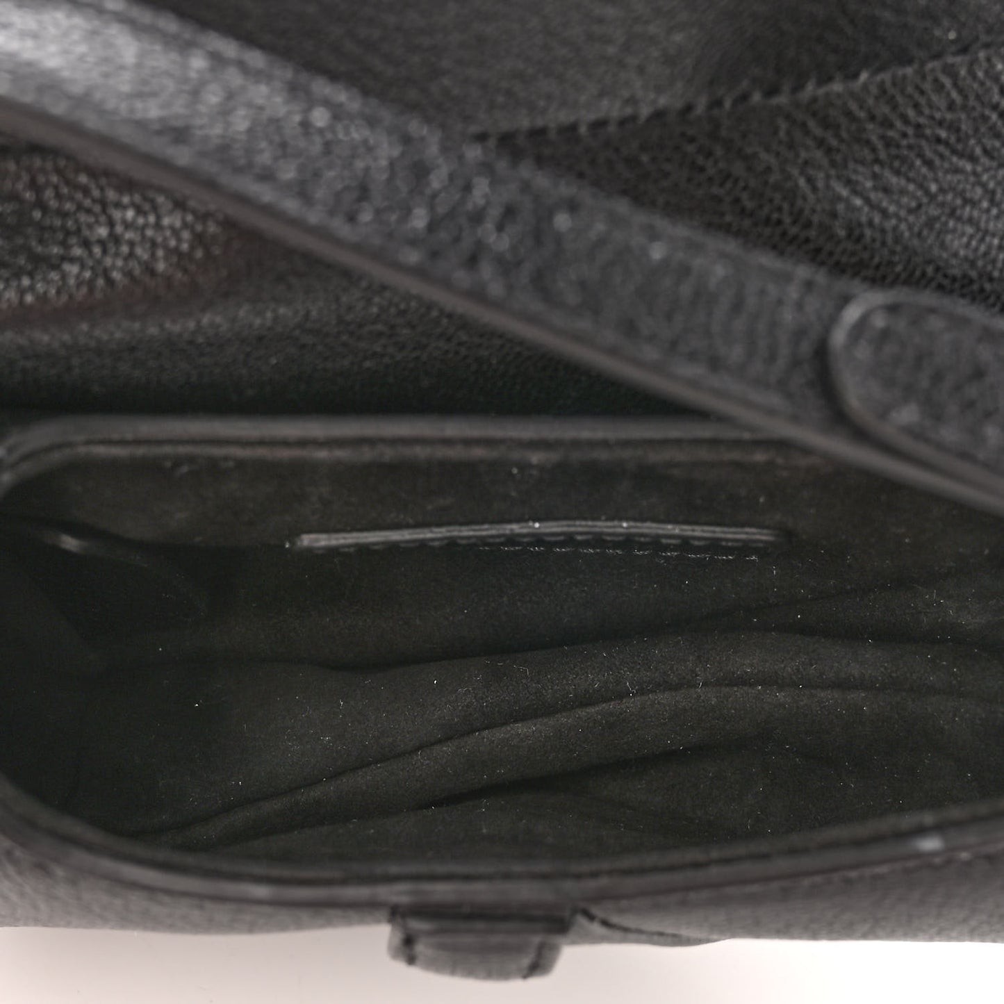 Goatskin Micro Saddle Bag With Strap Black