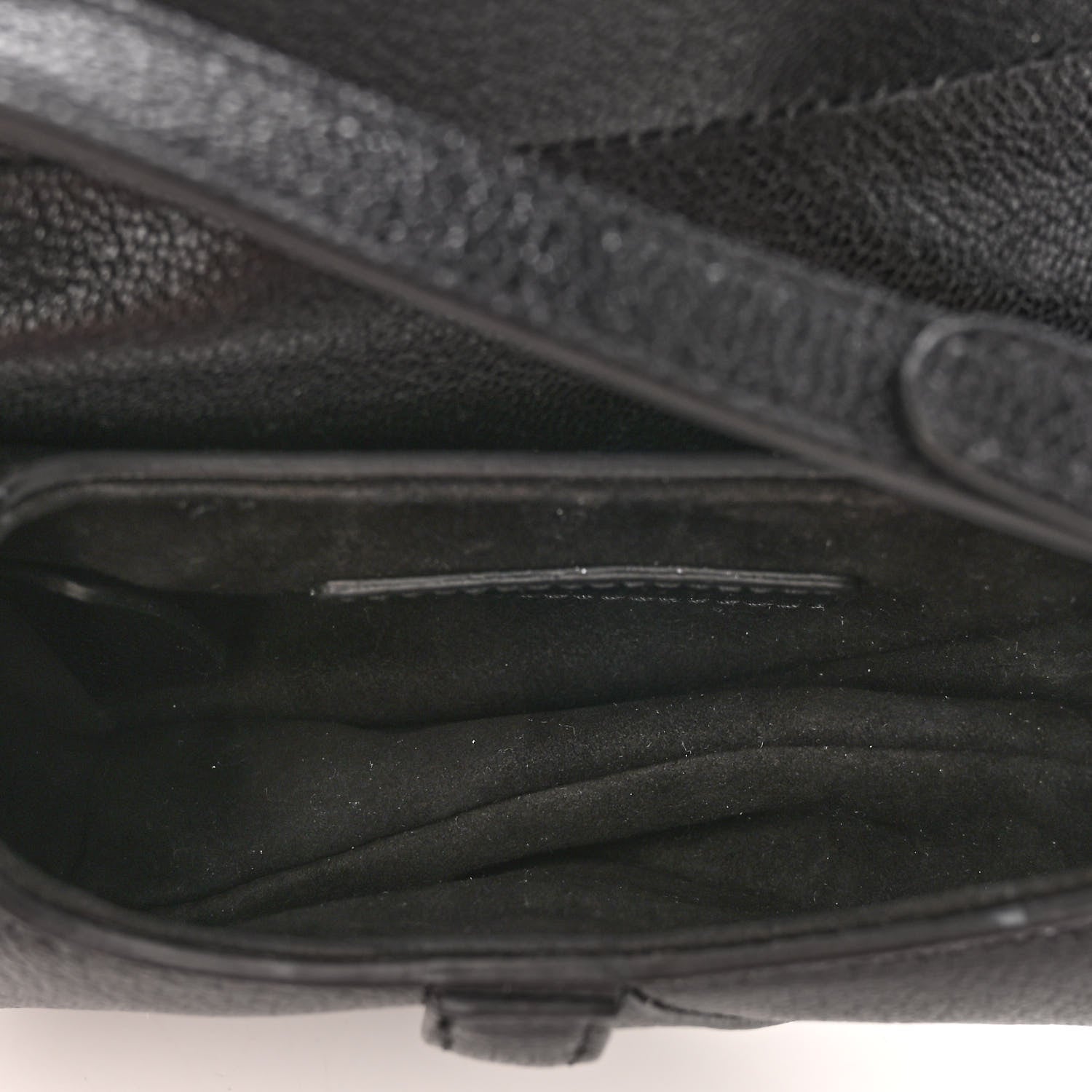 Christian Dior Goatskin Micro Saddle Bag With Strap Black 5 of 10