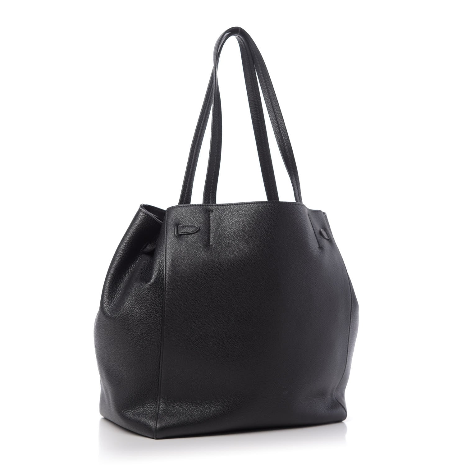 Celine Soft Grained Calfskin Small Belt Cabas Phantom Black 3 of 9