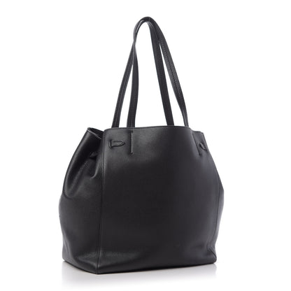 Celine Soft Grained Calfskin Small Belt Cabas Phantom Black 3 of 9
