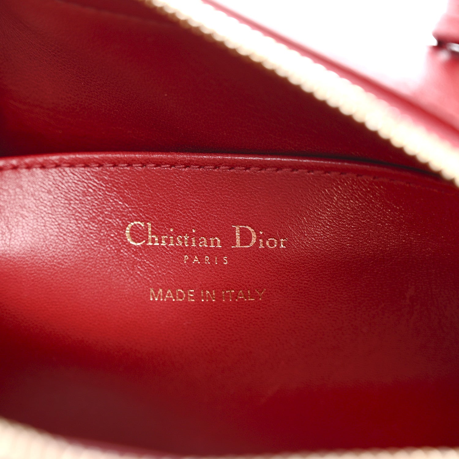 Christian Dior Lambskin Cannage Lily Tote Dark Red 6 of 14