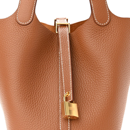 Hermes Taurillon Clemence Picotin Lock 18 PM Gold 8 of 11