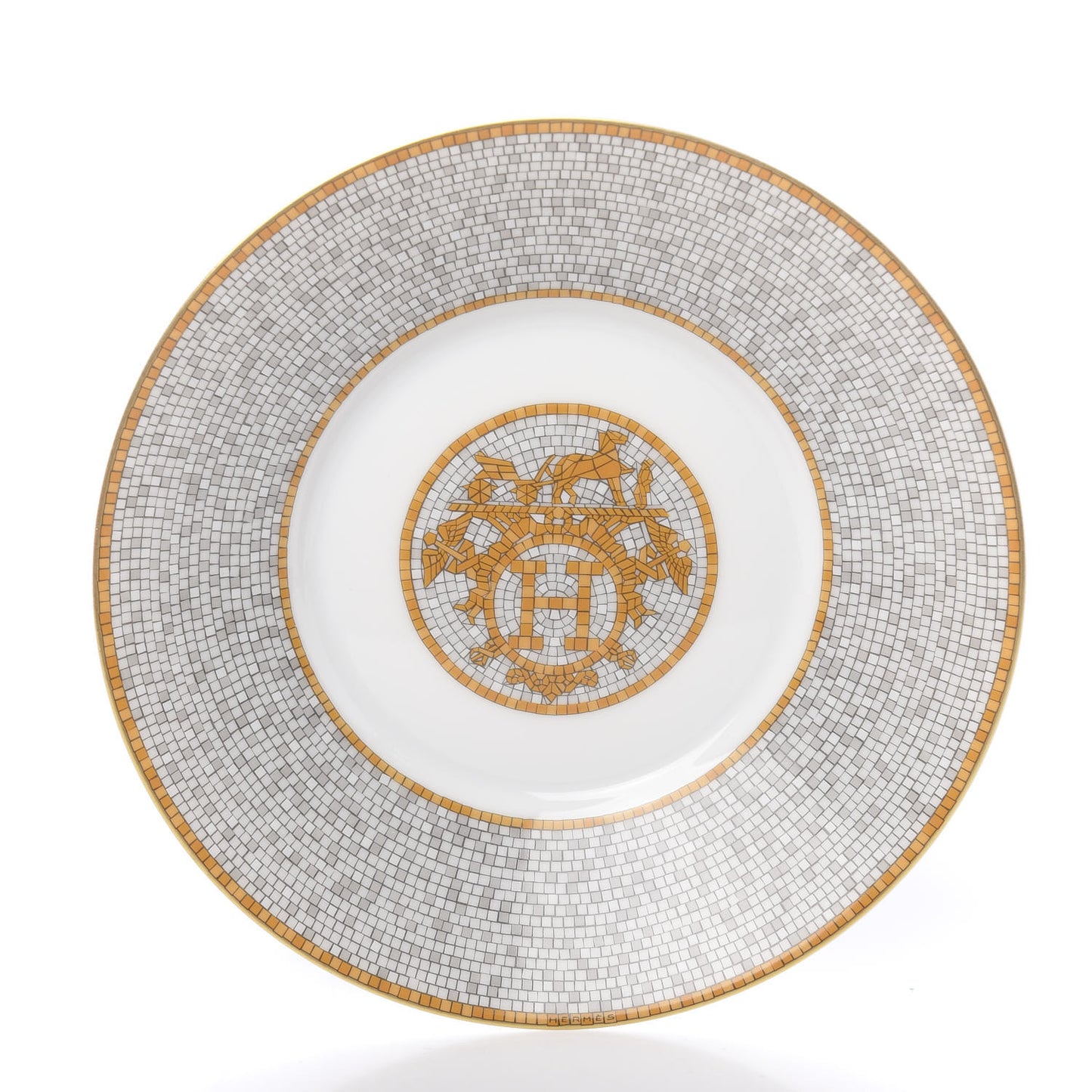 Porcelain Mosaique Au 24 Gold Tea Cup And Saucer Set Of 2