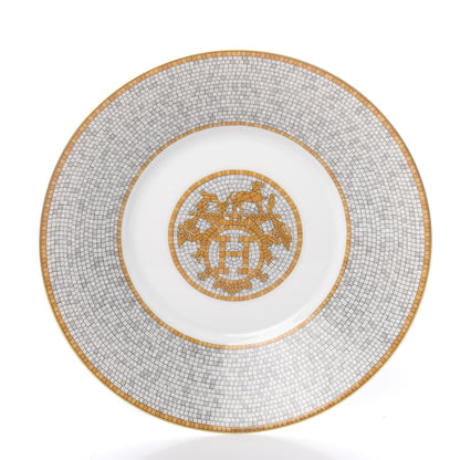Hermes Porcelain Mosaique Au 24 Gold Tea Cup And Saucer Set Of 2 7 of 12