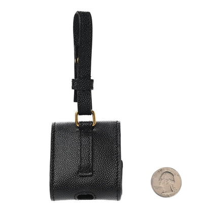 Saint Laurent Grain De Poudre Monogram Airpods Case Black 2 of 5