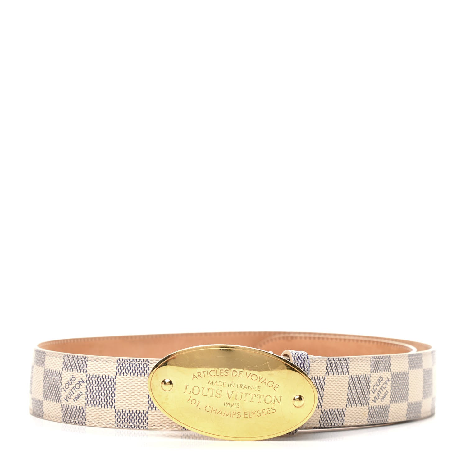 Louis Vuitton Damier Azur Voyage Belt 80 32 1 of 7