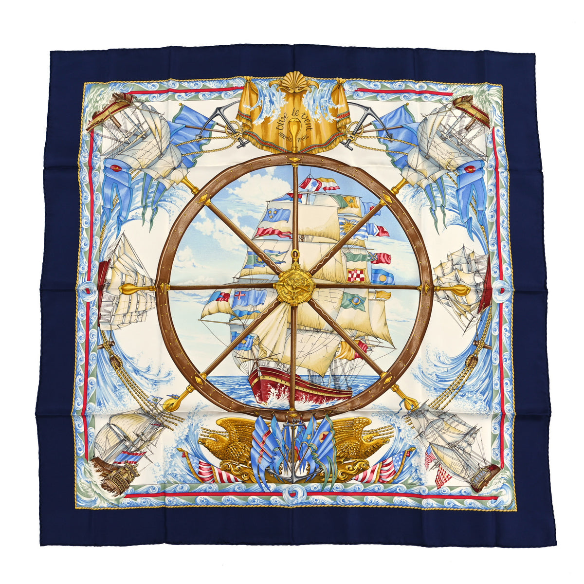 Hermes Silk Vive Le Vent Scarf 90 1 of 3