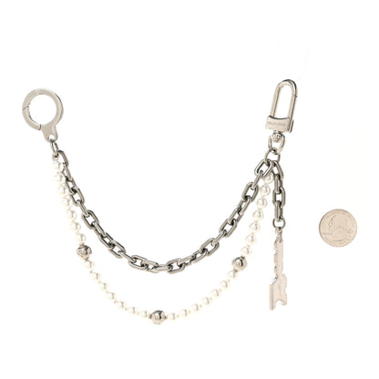 Louis Vuitton Metal Pearls Mini Chain Belt Bag Charm Silver 2 of 5