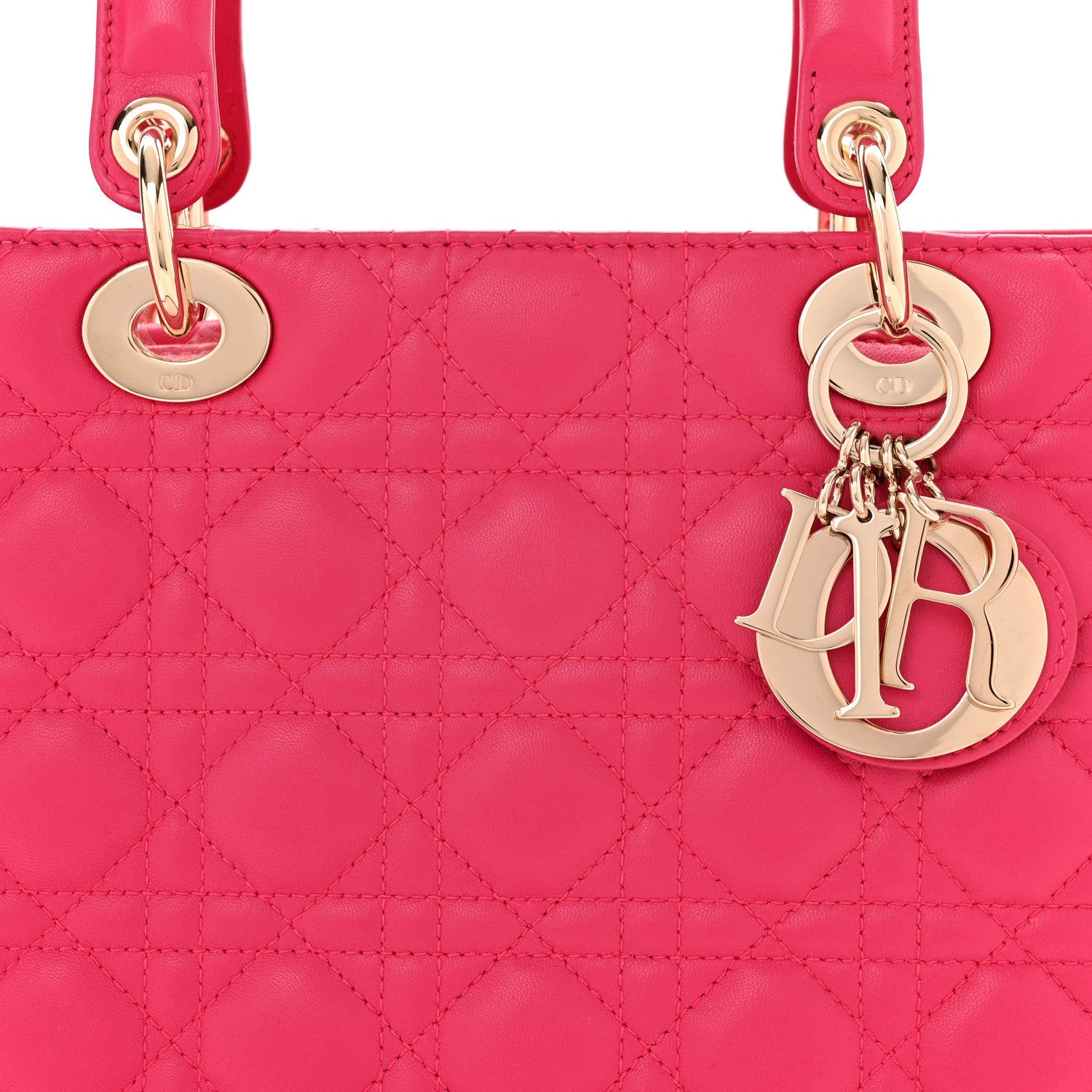 Christian Dior Lambskin Cannage Large Lady Dior Fuchsia 8 of 10