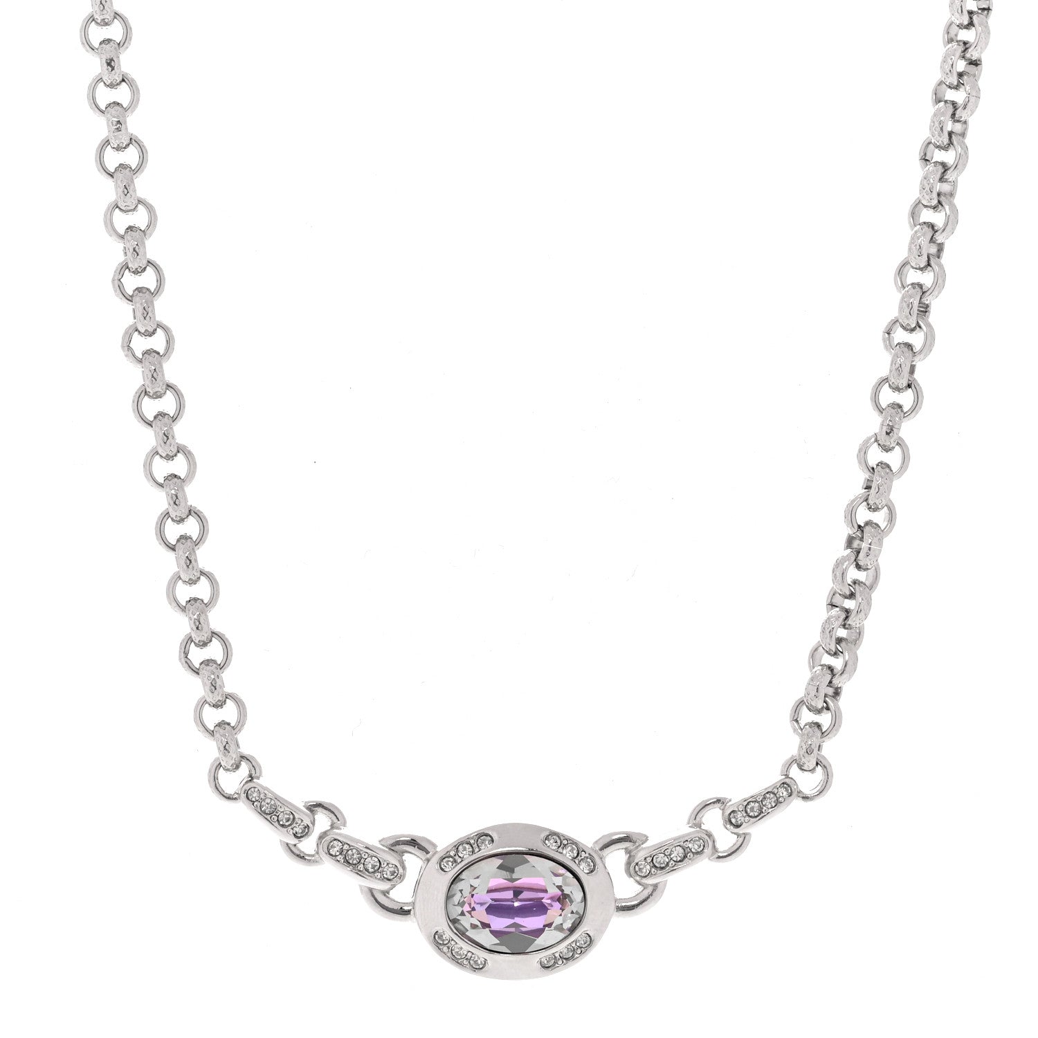 Christian Dior Crystal Necklace Silver 1 of 7