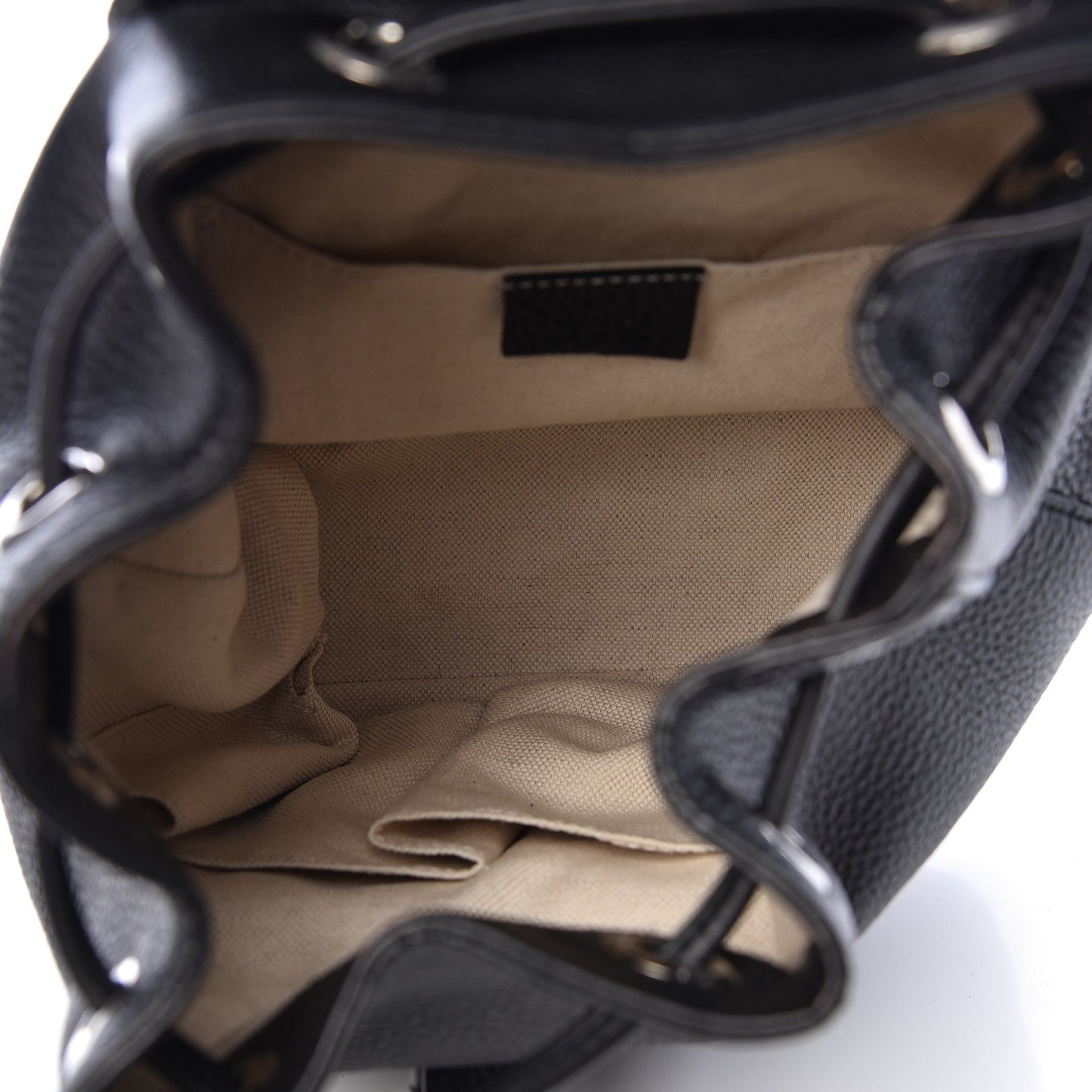 Calfskin Small Bamboo Backpack Black
