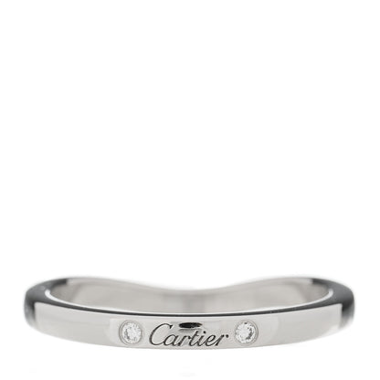 Cartier Platinum 3 Diamond Ballerine Wedding Band Ring 48 4.5 3 of 5