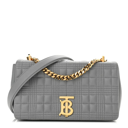 Burberry Lambskin Quilted Small Lola Bag Grey 1 of 10
