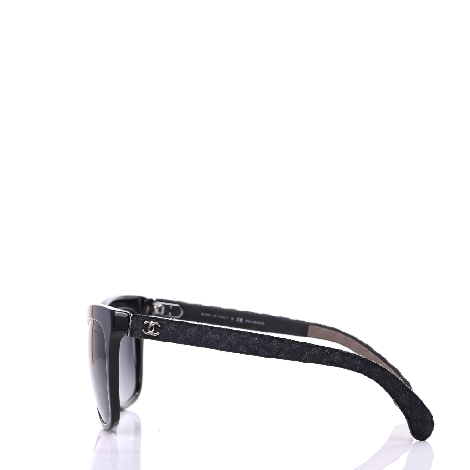 Chanel Acetate Denim Quilted Polarized CC Sunglasses 5343-Q Black 3 of 8