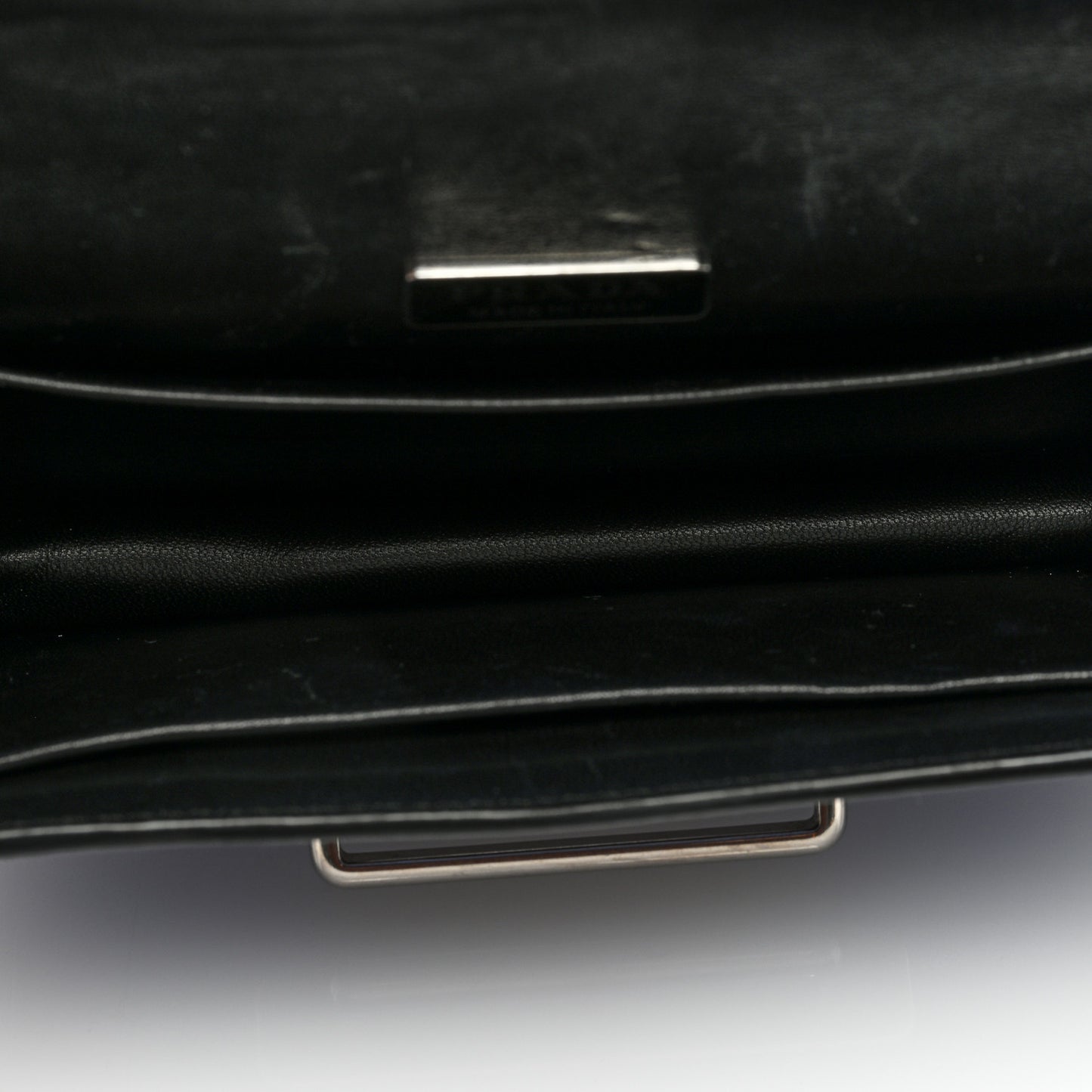 Metallic Vitello Saffiano Cahier Bag Denim Black