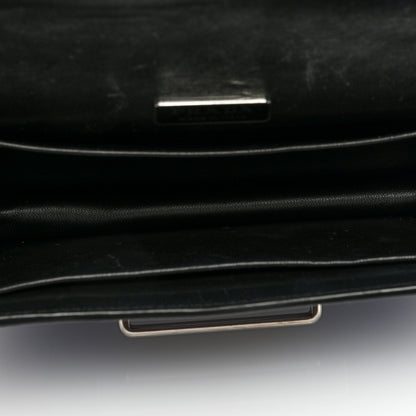 Prada Metallic Vitello Saffiano Cahier Bag Denim Black 4 of 7