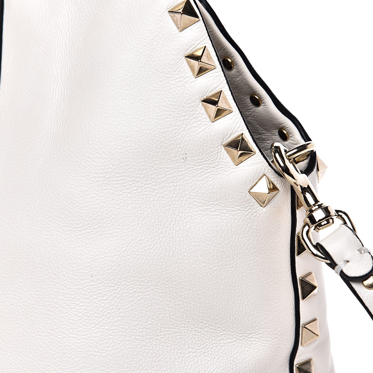 Valentino Garavani Vitello Rockstud Dome Satchel White 13 of 15