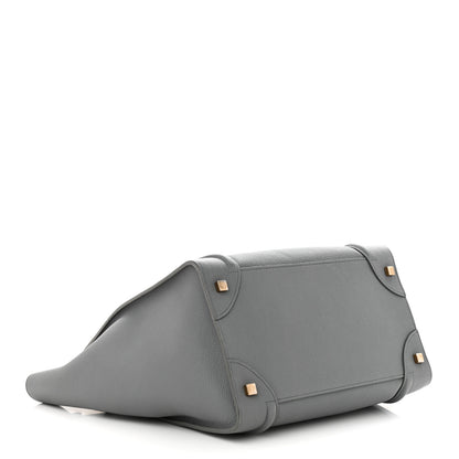 Celine Drummed Calfskin Mini Luggage Kohl 4 of 12
