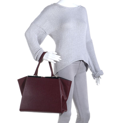 Fendi Vitello Elite Flamingo Large 3Jours Tote Bordeaux 2 of 9