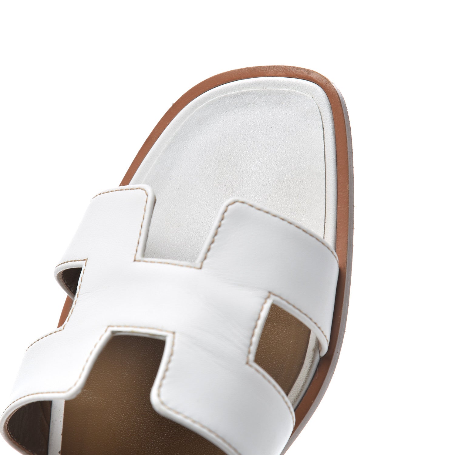 Hermes Box Calfskin Oran Sandals 40 White 17 of 19