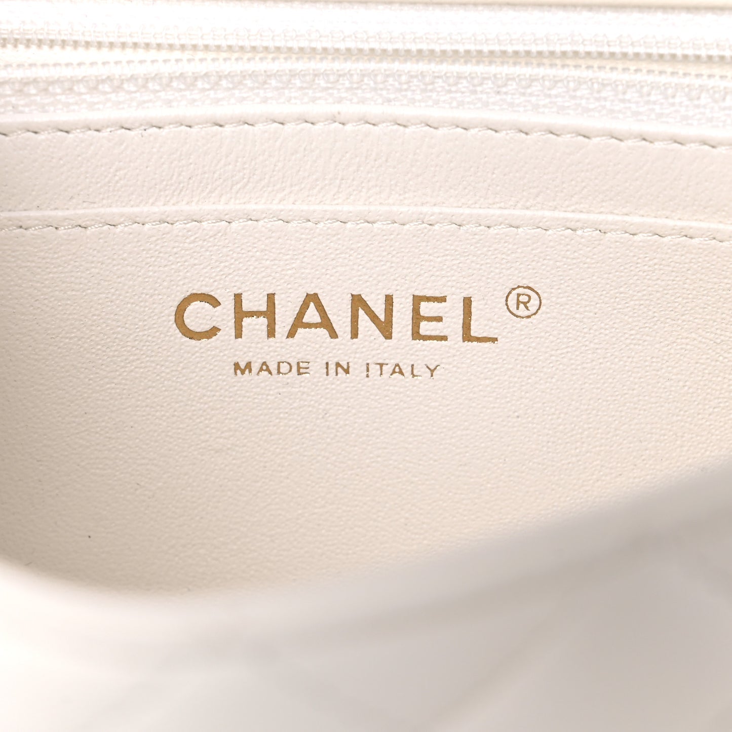 Lambskin Quilted Mini Rectangular Flap White