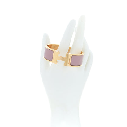 Hermes Enamel Wide Clic Clac H Bracelet PM Bois De Rose 2 of 5